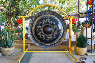 Big Gong with stand on backgrond