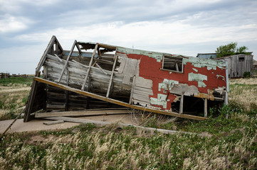Destroyed shed in midwest