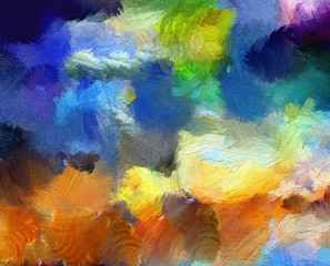 Obraz na płótnie Canvas Modern painting artwork. Oil on canvas. Abstract art texture. Background template for banners, postcards, posters or wallpapers and textile printing. Pattern for design creative printed matter.