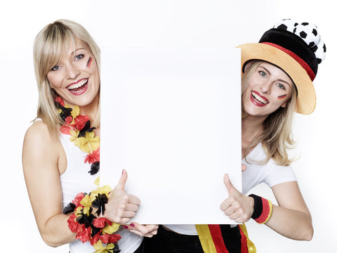 Girly soccer fan with message board