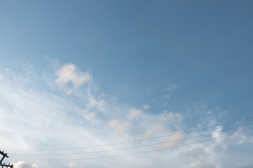 Blue sky white cloud blue background