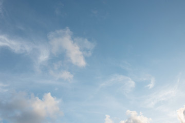 Blue sky white cloud blue background