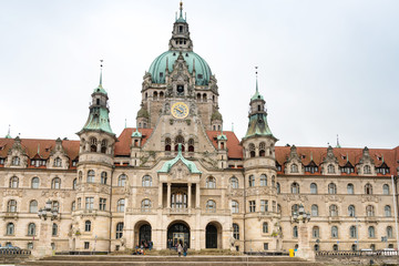Fototapeta na wymiar HANNOVER, GERMANY-March 13, 2018: new town City hall in Hanover, Germany.