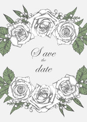 wedding card suite with vintage flower Templates