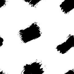 Seamless vector abstract pattern with brush strokes,dynamic upward direction. Hand-painted texture. Black brushstrokes on a white background. For printing on different subjects. Modern Vintage Style.