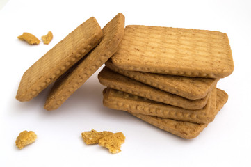 butter cookies on white background