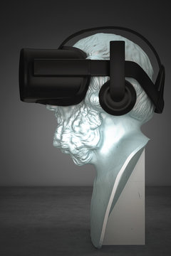 VIsore VR, Realt&agrave; Virtuale, Futuristico, Occhiali, illustrazione 3d