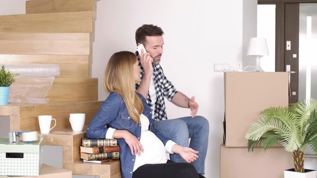 Displeased Young Couple Moving Out