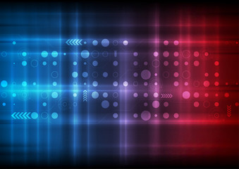 Red and blue technology sci-fi abstract background