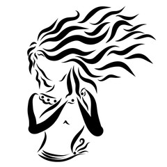 beautiful dancing woman or sportswoman, fitness