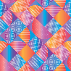 Concept colorful geometric seamless pattern on black background.