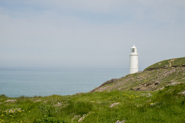 Fototapeta na wymiar Lighthouse Treyarnon Bay Cornwall