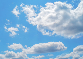 Blue sky and white clouds. Nature cloud landscape. Clouds in the blue sky. Blue sky background