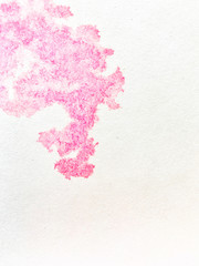 Pink Watercolor splash on empty white paper. Empty place for copy paste text.