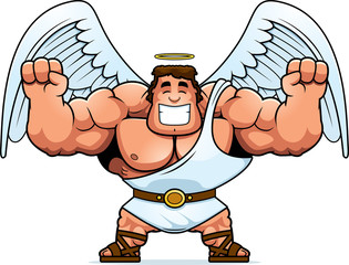 Cartoon Angel Celebrating