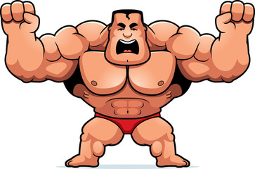 Cartoon Bodybuilder Angry