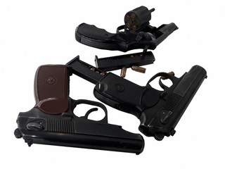 Weapon. Revolver and pistols.