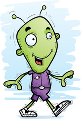Cartoon Alien Man Walking
