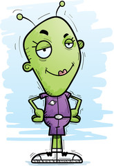 Confident Cartoon Alien Woman