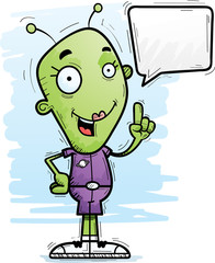 Cartoon Alien Woman Talking