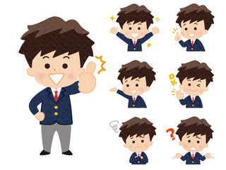 男子中高生（ブレザー）_バリエーション