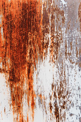 Metal Rust Background Metal Rust Texture. Beautiful unusual background. Rusted white painted metal wall.