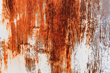 Metal Rust Background Metal Rust Texture. Beautiful unusual background. Rusted white painted metal wall.