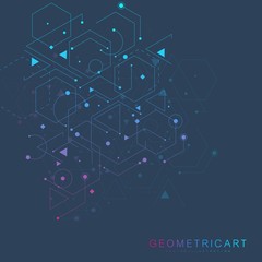 Hexagonal abstract background. Big Data Visualization. Global network connection. Medical, technology, science background. Vector illustration.