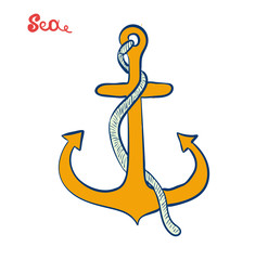 Anchor icon. Sea or shipping illustration. Symbol of seafarers