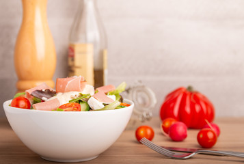 smoked ham salade with cheese