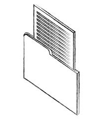 folder file data infomation isometric image vector illustration sketch