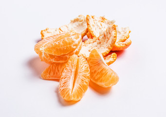 tangerine or mandarin fruit isolated on white background cutout. Clipping Path
