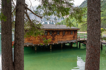 Fototapeta na wymiar Dolomites mountains and lakes travel photography, Italy south Tirol