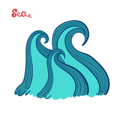 Sea waves. The raging ocean. Storm in the sea. Marine themes