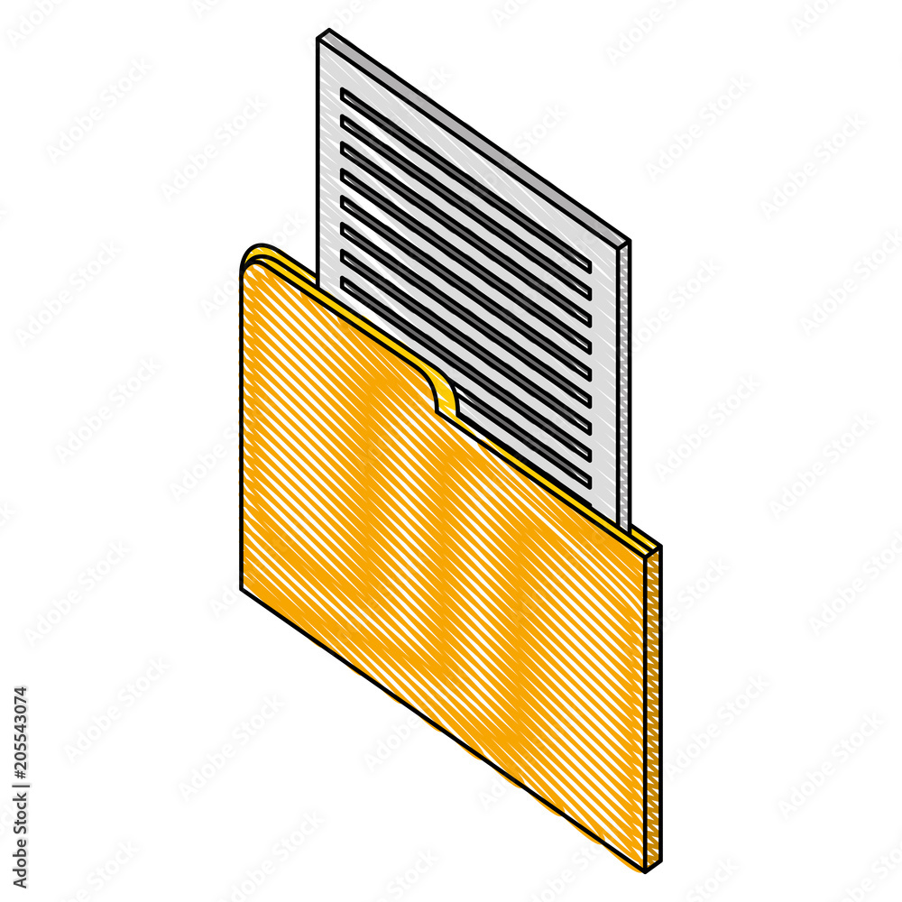 Poster folder document with file isometric icon vector illustration design