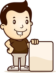 Obraz premium Cartoon Boy Sign