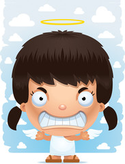 Obraz na płótnie Canvas Angry Cartoon Girl Angel