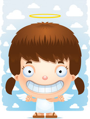 Cartoon Girl Angel Smiling