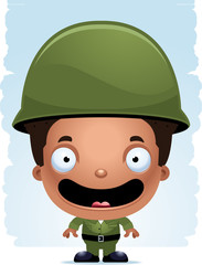 Cartoon Boy Soldier Smiling