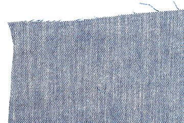 Piece of blue jeans fabric
