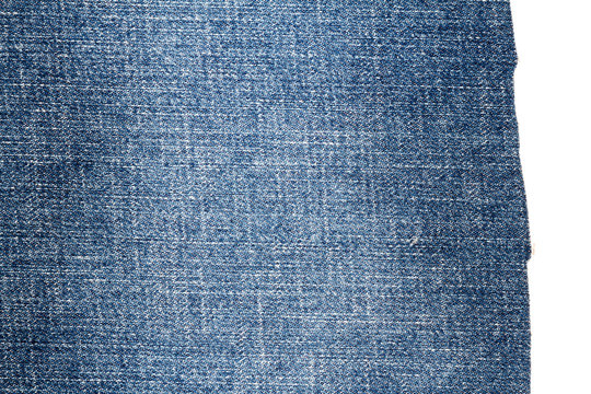 Piece of blue jeans fabric