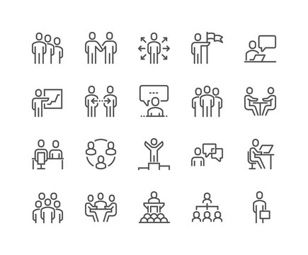 Line Business People Icons