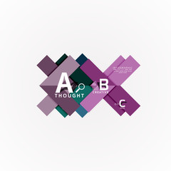 Abstract geometric option infographic banners, a b c steps process