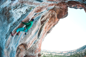 Hands of a woman climber.