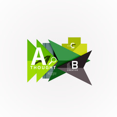 Abstract geometric option infographic banners, a b c steps process