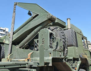 Crane of the military vehicle