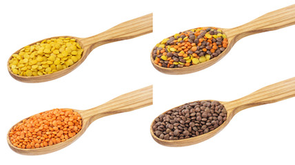 Lentils isolated on white background