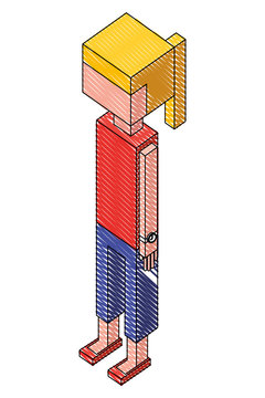 woman avatar isometric icon vector illustration design
