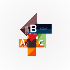 Abstract geometric option infographic banners, a b c steps process