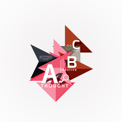 Abstract geometric option infographic banners, a b c steps process